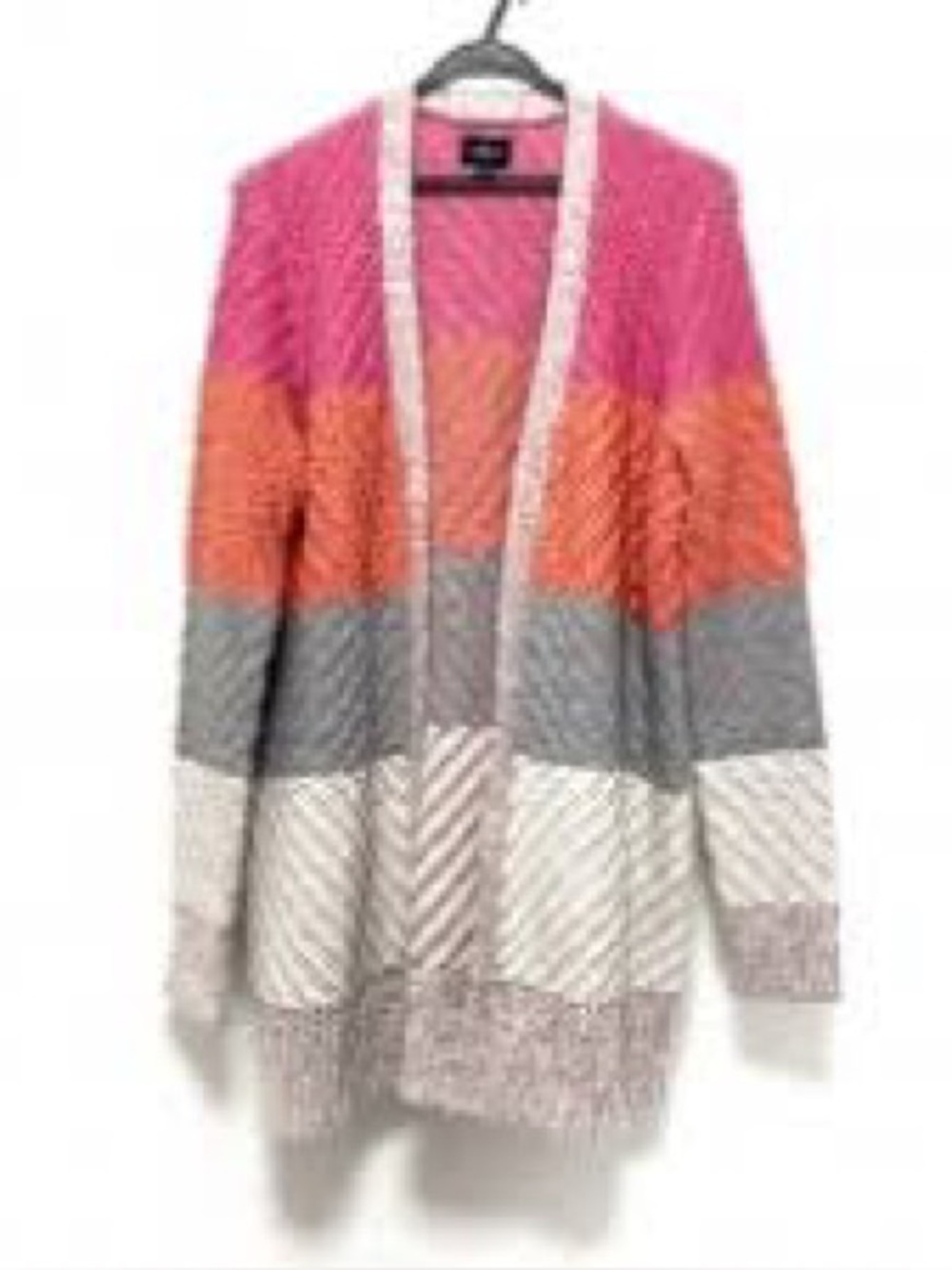 American Eagle color-block knit open front long cardigan Size XS